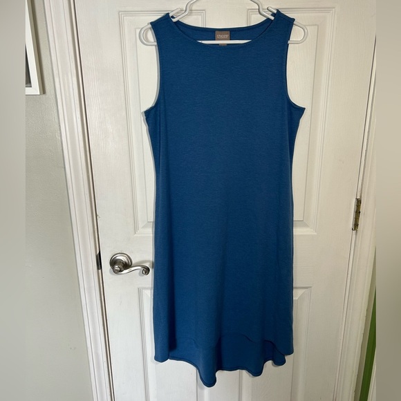 Chico’s Shoshoni High/Low Knee Dress - Bijou Blue Size Medium. Tank Style casual - Picture 1 of 10